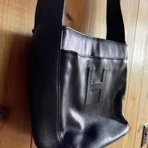 Vintage Halston leather 70s 80s hand bag purse